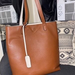 Brown and cream bag. Reversible. Tote